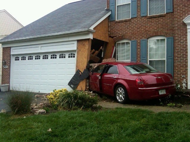 car insurance cover hitting garage door